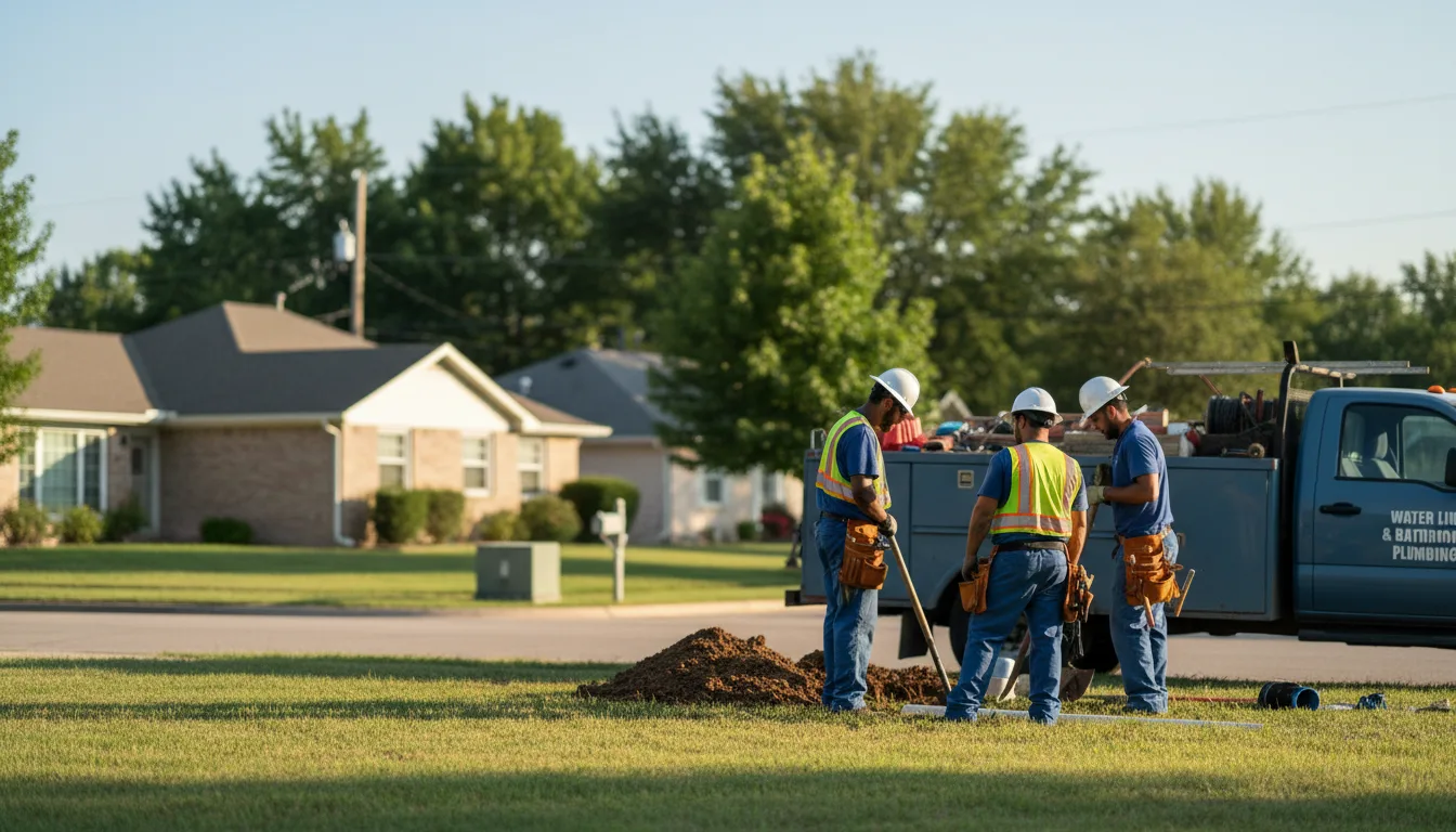 Residential water line and bathroom plumbing service in Isola, MS